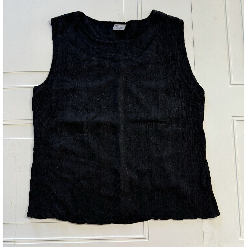 CP Shades Black Sleeveless Textured Tank Top